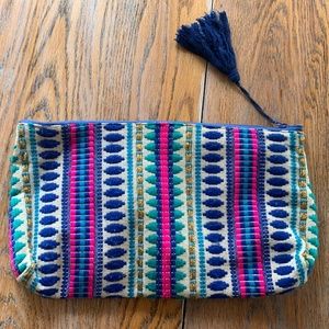 ENCHANTE  embroidered lined zippered bag/12” x 6.5”